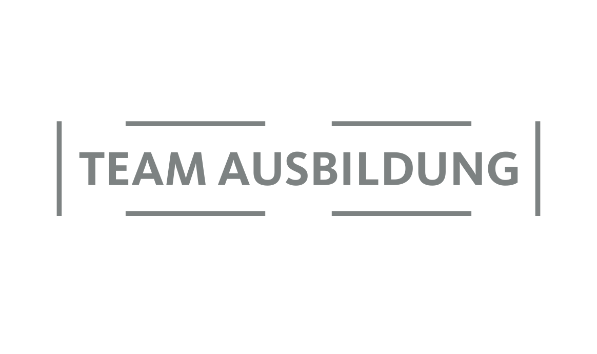 Blaues G-U Logo mit Team Ausbildung Schrift