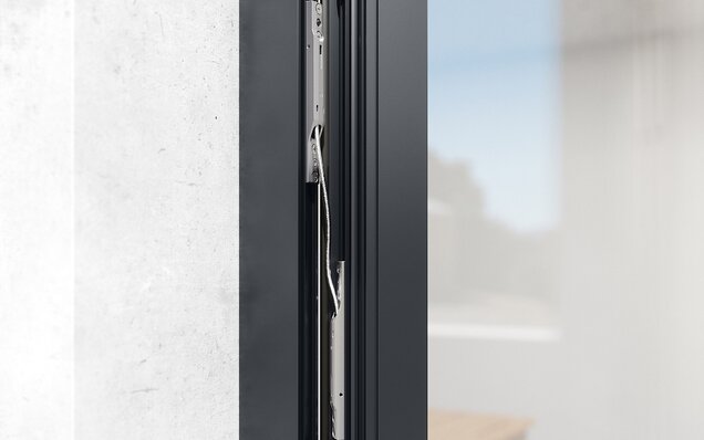 Aluminiumfenster mit Auffangsicherung