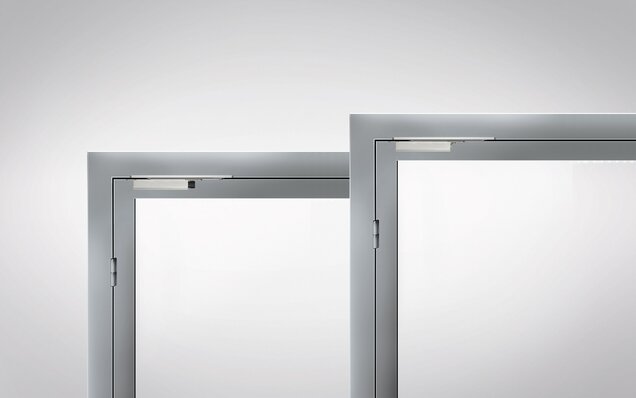 Türschließer VTS 73x, VTS 73x FL integriert in einer 1-flügeligen Rohrrahmentür