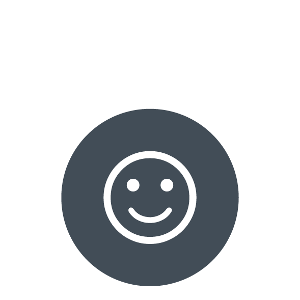 Lachendes Smiley, Icon für Zufriedenheit